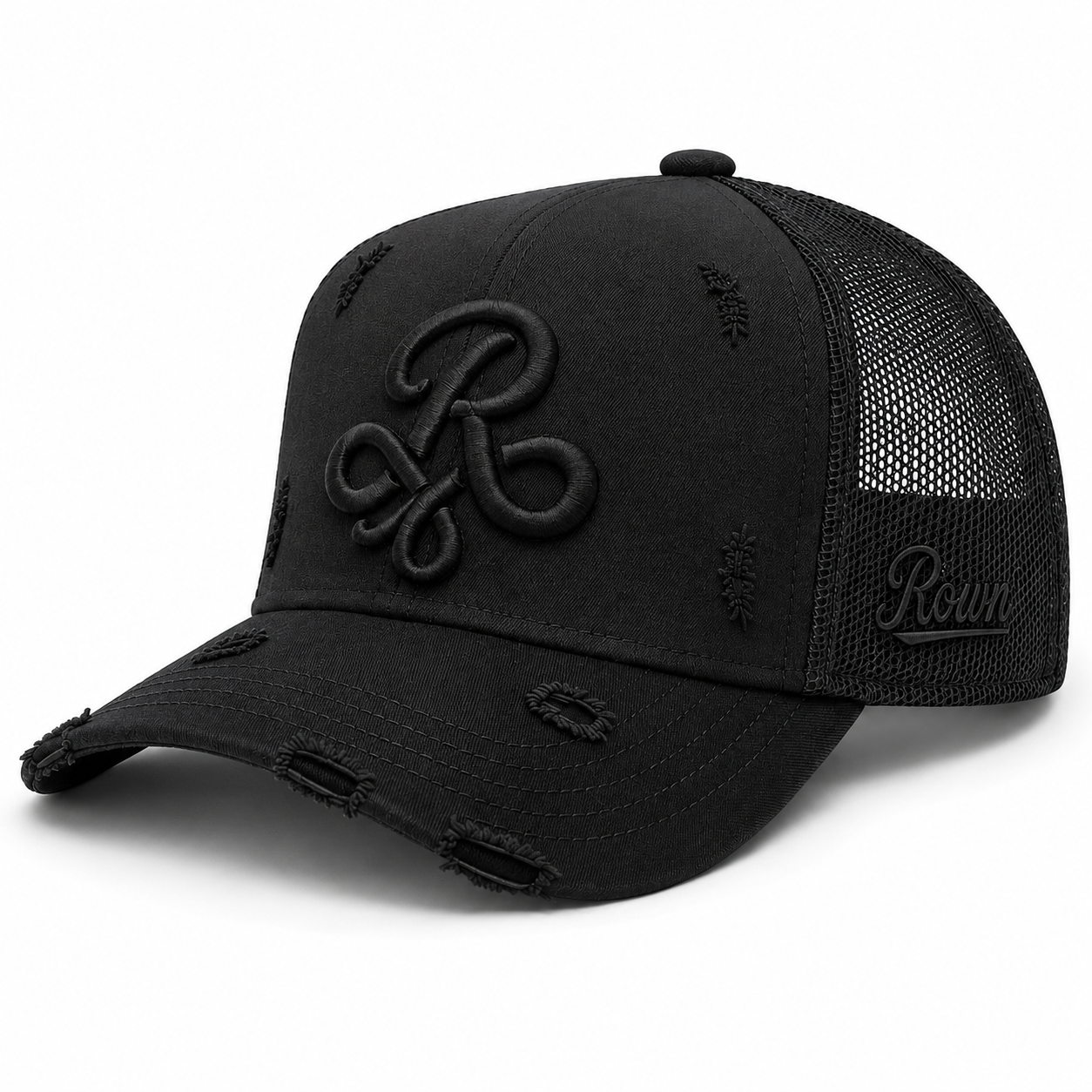 Røwn signature black on black cap