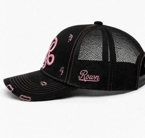 Røwn signature pink and black cap