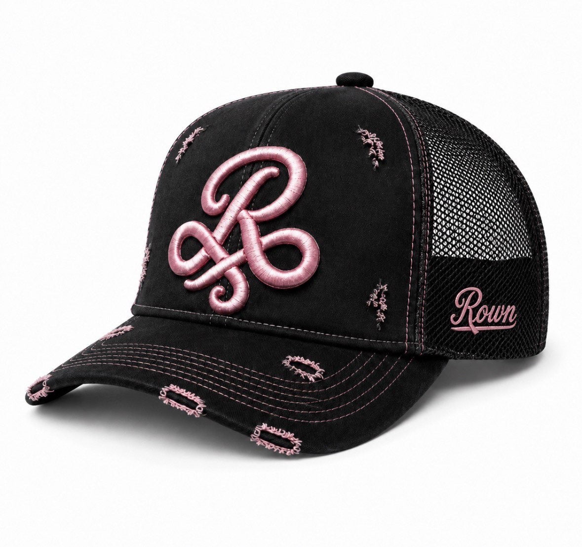 Røwn signature pink and black cap