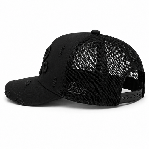 Røwn signature black on black cap
