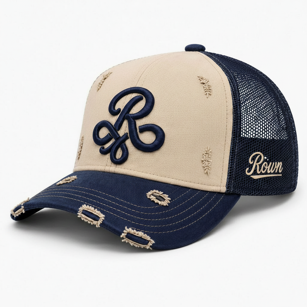 Røwn signature navy and sand cap